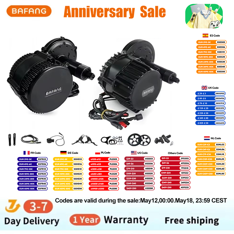 Mid Drive Motor Kit 52V 1000W - Bafang bbshd 1000w 52v 48v 68mm