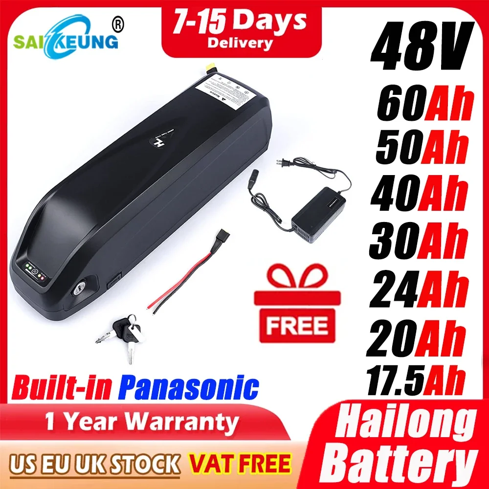 Ebike Battery 48V 20Ah Hailong - Bateria original 48v 52v 20ah 60v