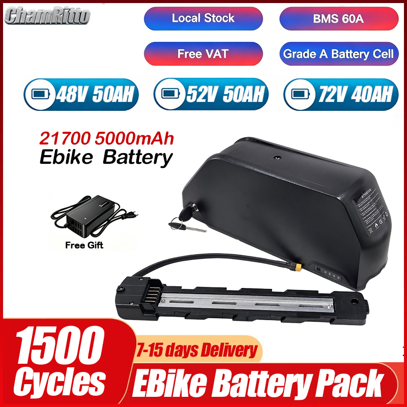 Bicicleta elétrica 36v 48v 52v - Electric Bicycle Battery 72V 30Ah avaliação e preço