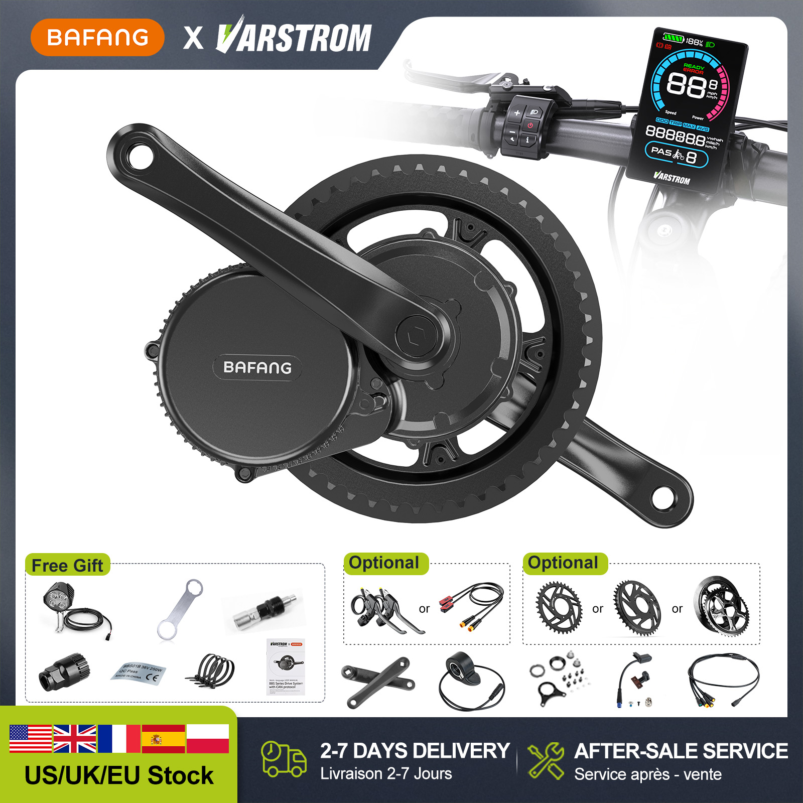 [Estoque nos EUA] Novo Kit de  - Mid Drive Motor Kit 52V 1000W avaliação e preço