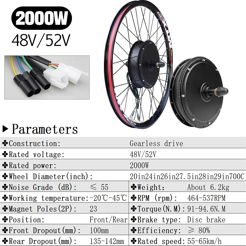 Kit de Conversão para Biciclet - 72V 5000W Hub Motor Kit avaliação e preço