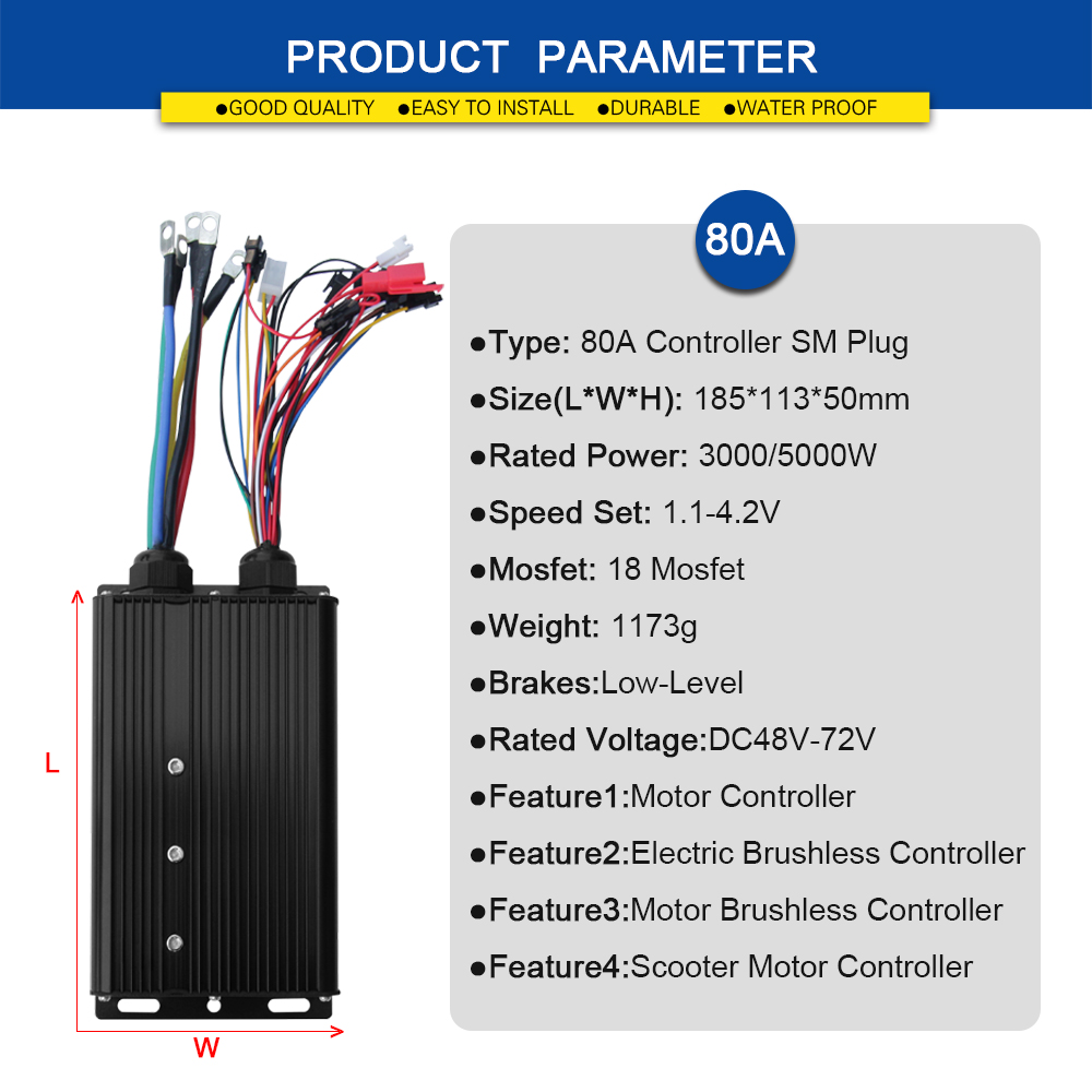 Controlador de Onda Senoidal p - Sine Wave Controller 48V 72V 80A avaliação e preço