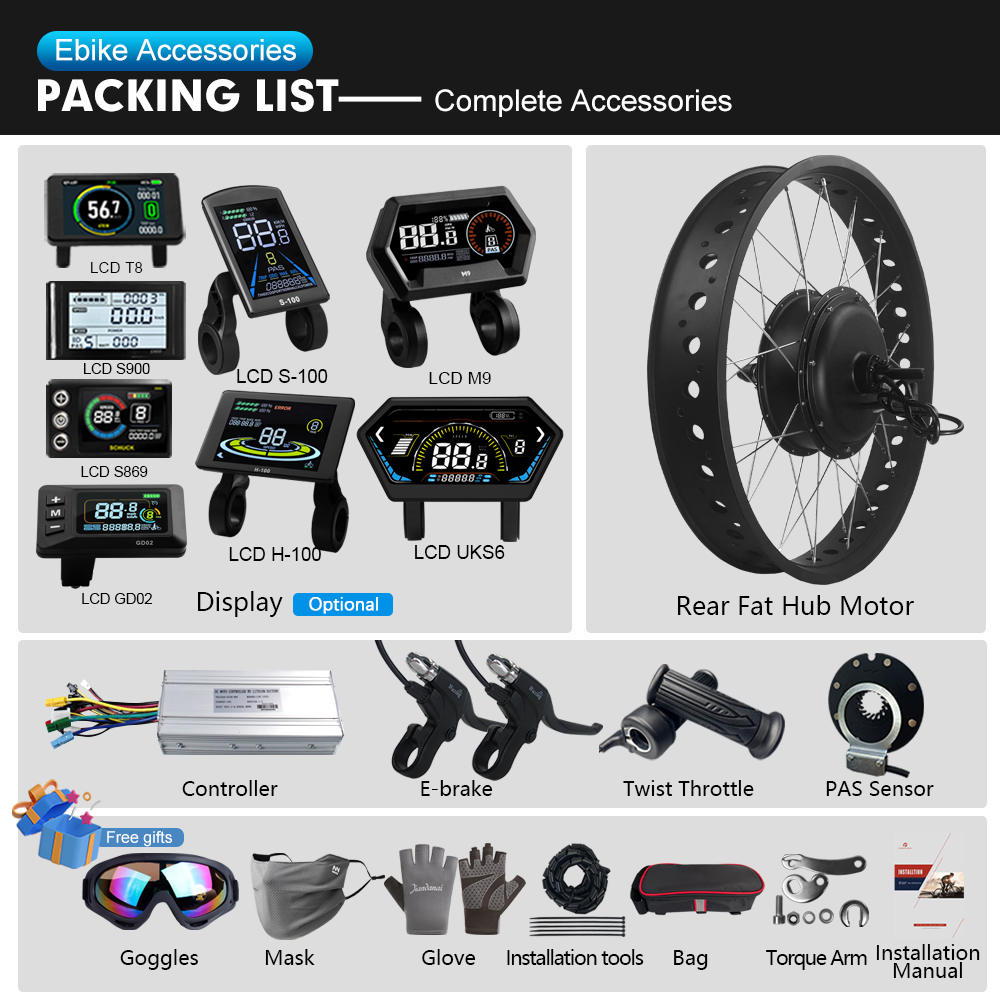 Kit de Bicicleta Elétrica Fat  - 72V 5000W Hub Motor Kit avaliação e preço